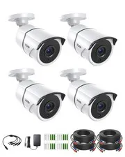 4 Pack 2.0MP 1080P HD-TVI Security Cameras with Audio, 100ft Night Vision, Ou...