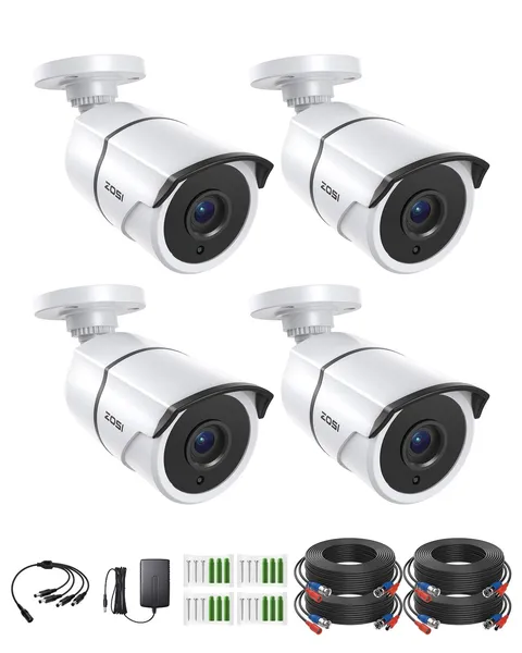 4 Pack 2.0MP 1080P HD-TVI Security Cameras with Audio, 100ft Night Vision, Ou...