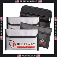 Roloway small fireproof bag 5x8 inches non-itchy money safe 4-pack