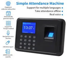 Fingerprint Attendance System Biometric Time Clock Employee USB Data Management