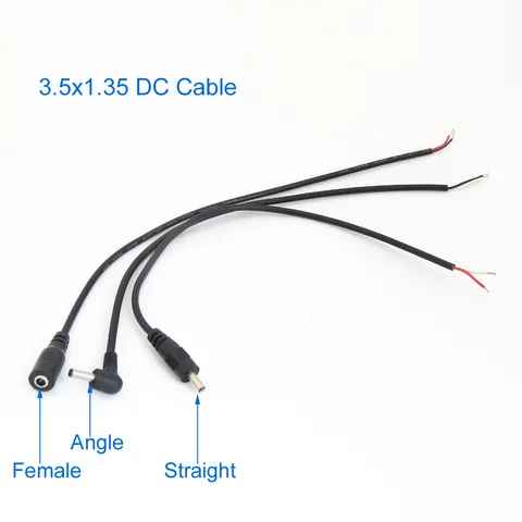 1pc 30cm/1FT DC Power Cable 3.5mmx1.35mm DC Tip Male/Female Cable Pigtail Wire