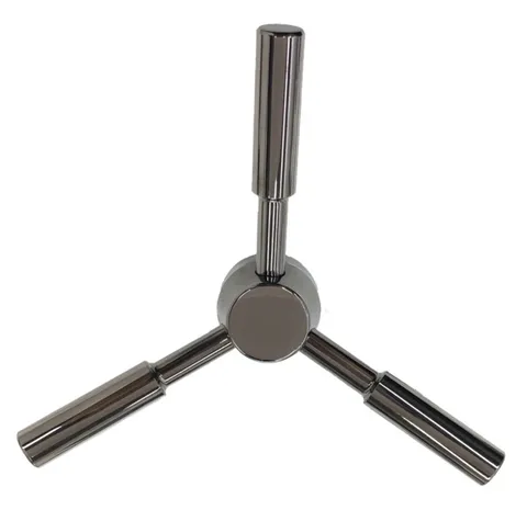 Round Shaft Gun Safe 3 Spoke Gun Safe Handle With Black Chrome Safe Box Handle