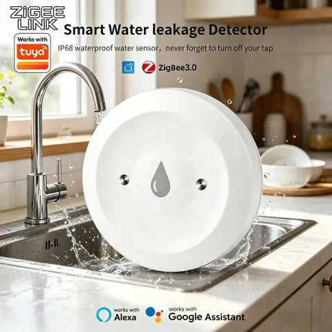 Zigbee Water Leak Sensor Flood Leakage Detector Linkage Alarm Sensor
