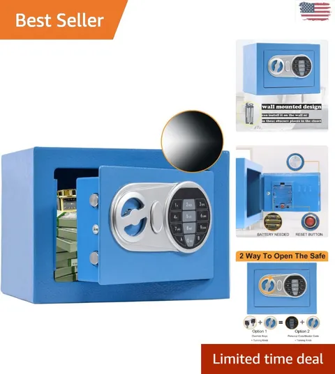 Durable Blue Steel Safe Box with Sensor Light – Perfect for Concealed Storage