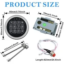 Stack-On Safe Lock Electronic Digital Safe Lock Replacement Solenoid Lock 2 Key