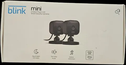 2 Pack Blink Mini 1080p WiFi Security Camera with Motion Detection, Night Vision