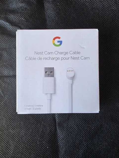 Google Nest Cam Charge Cable, 1 Meter, 3 Feet - Snow