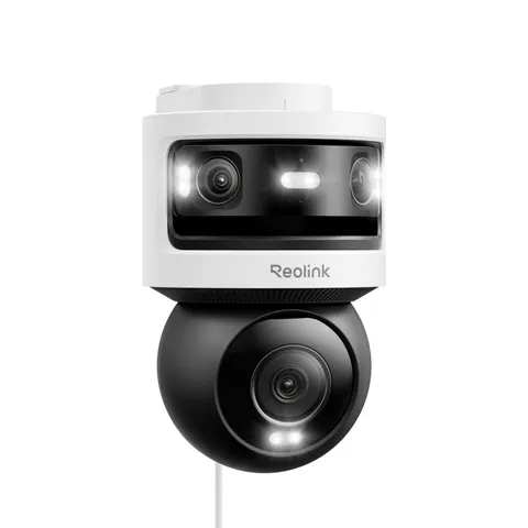 OMVI 3i WiFi, Triple-Lens Outdoor Security Camera, 10MP 180° Panoramic + 8MP ...