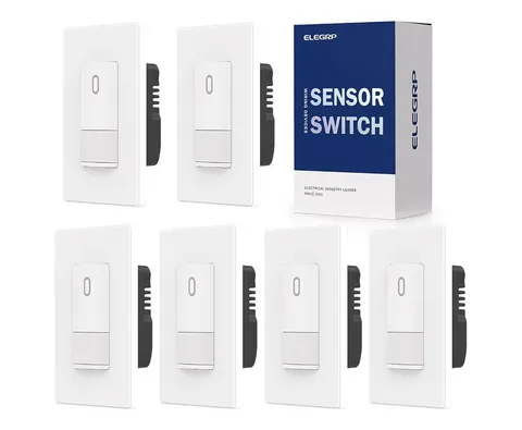 ELEGRP Occupancy Motion Sensor Light Switch - 6 Pack - White