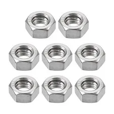 8pcs. 1/2"-12 Bsw 304 Stainless Steel Wire Hex Nut Fixing Silver Tone