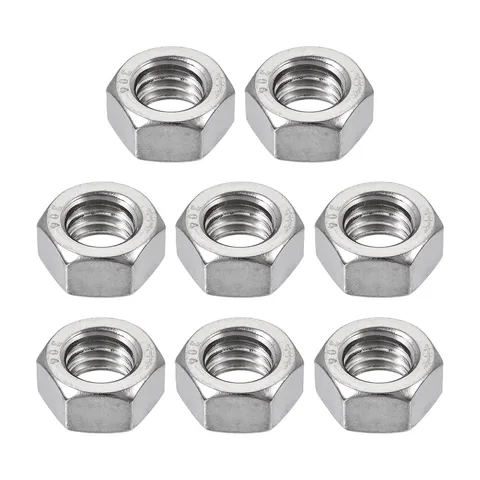 8pcs. 1/2"-12 Bsw 304 Stainless Steel Wire Hex Nut Fixing Silver Tone