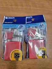 Brady Safety Lockout Red Plastic, Steel Shackle. Keyed Alike, 2pk.