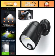 Rechargeable Motion Sensor Spotlight - 600 Lumen Waterproof Outdoor Light, 4000m