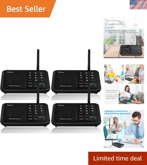 Intercoms Wireless for Home 5280 Feet Range 10 Channel 3 Code, Wireless Inter...