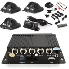 4ch Vehicle Car SW-0001A Mobile DVR Security Video Recorder +4 CCD Lens Camera