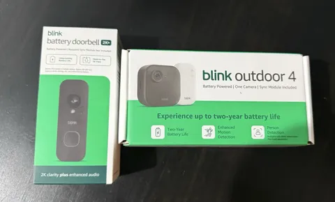 Blink Outdoor 4 Wireless Camera Security System & Blink Video Doorbell BUNDLE