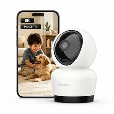 3K Indoor Pan Tilt WiFi Security Camera, 5MP Plug-in Home PT Camera with Nigh...