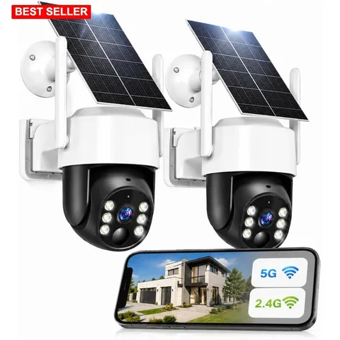 Security Camera System 2 Pack Wireless Outdoor 4MP Full-Color Night Vision