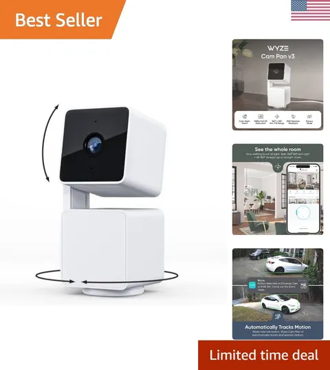 Cam Pan v3: 360° Indoor/Outdoor Security Camera with 2-Way Audio & Night Vision