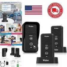 Wireless Intercom Doorbell Chime with 1/2 Mile Range Waterproof and Rechargeable