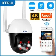 8MP 4K WiFi Smart IP Security Camera Two‑Way Audio Night Vision Remote App View