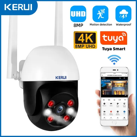 8MP 4K WiFi Smart IP Security Camera Two‑Way Audio Night Vision Remote App View
