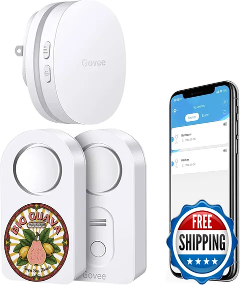 Govee WiFi Water Sensor 2 Pack Smart Leak Detector 100dB Alarm Home Basement Wat