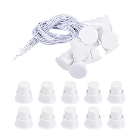 magnetic switch slats, 10pcs NC wired contact switch, white