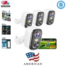 Outdoor Security Camera Wireless, 2K Battery Powered WiFi Cameras for Home Se...