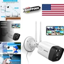 5MP Wireless Outdoor Security Camera, PIR Detection, Night Vision, 2-Way Audio