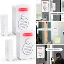Wireless Window/Door Open Entry Security Voice Alarm Doorbell Magnetic Sensor ×2