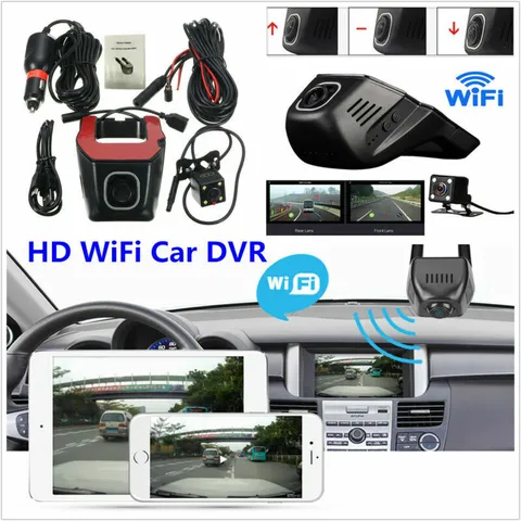 HD Hidden Wifi Car DVR Video Recorder & Rear Camera Kit App Control