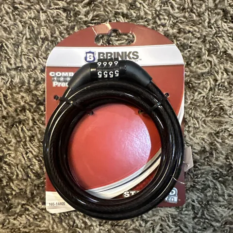 Brink's COMBO 4-DIAL PRESET 5-FT FLEXIBLE STEEL CABLE LOCK 5/16" Diameter Bike &