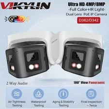Vikylin 4K 8MP 4MP Panoramic Dual Lens Full Color IR IP Camera POE ONVIF NDAA