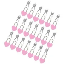 20 Sets Heart Lock Decorative Padlock DIY Boxes Small Padlocks with Keys
