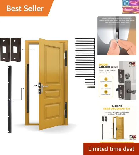 Door Armor Mini - 3-Piece Door Security Kit, , Door Kick-in Prevention Guaran...