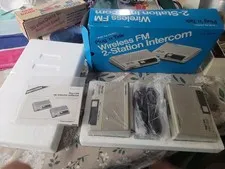 Vintage Realistic Plug'n Talk 2-Station FM Wireless Intercom Boxed Set NEW