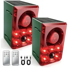 Solar Motion Sensor Alarm with Dog Barking Sound 2pk