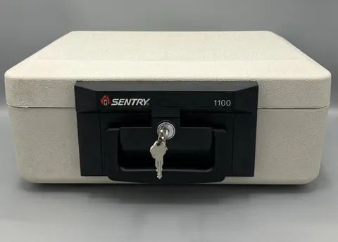 Sentry 1100 Safe With Keys Tan Water And Fire Resistant