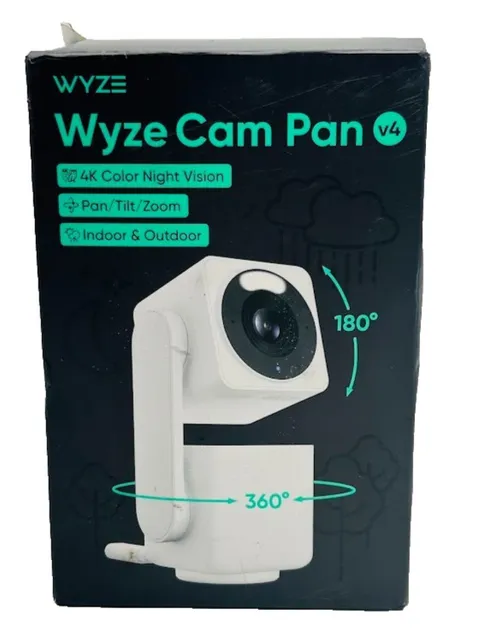 Wyze Cam Pan v4 4K UHD Indoor/Outdoor Plug-In Pan & Tilt Security Camera