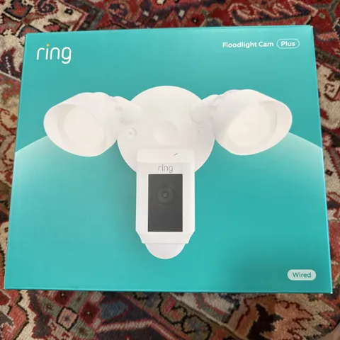 Ring Floodlight Cam Plus Wired 1080 HD Security Camera White New Sealed