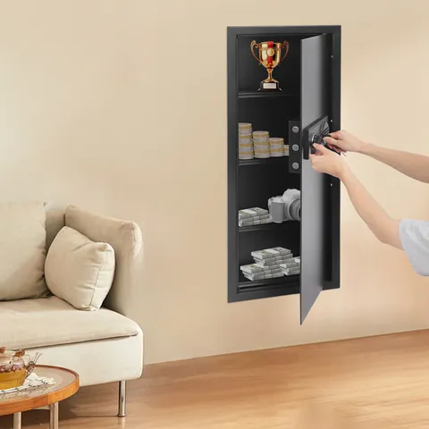 39" Hidden Lock Wall Safe Wall Hidden Safe Security Box Passward+Handle/Key