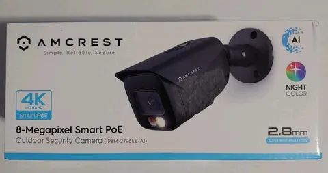Amcrest 4K POE AI IP Security Camera Video Surveillance System 8MP Bullet Black