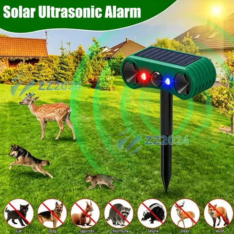 Outdoor Solar Wireless Motion Sensor Alarm 4 Modes Detector 130db Loud Noise