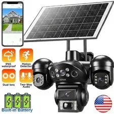 Solar Security Cameras Outdoor WiFi Night Vision 2-Way Audio Surveillance LOT