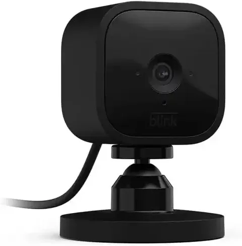 Blink Mini - Indoor plug-in smart security camera, 1080p HD, night vision, Black