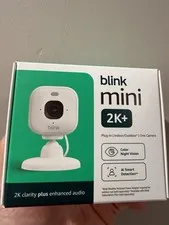 Blink Mini 2K+ Compact Plug-In Security Camera - White New