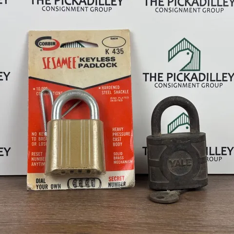 Lot of VTG Corbin Sesamee Keyless Padlock K 435 Combination & Yale Keyed Lock