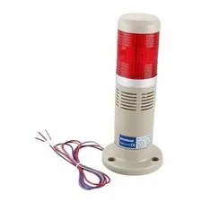 BAOMIAN Industrial Signal Tower Light with Buzzer LED Continuous 24V DC Red