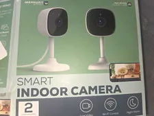 Merkury Smart Indoor Camera 2-Pack 1080p Wi-Fi Night Vision Indoor White/Black